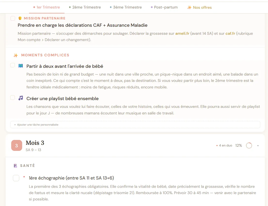 Calendrier de grossesse Poomli
